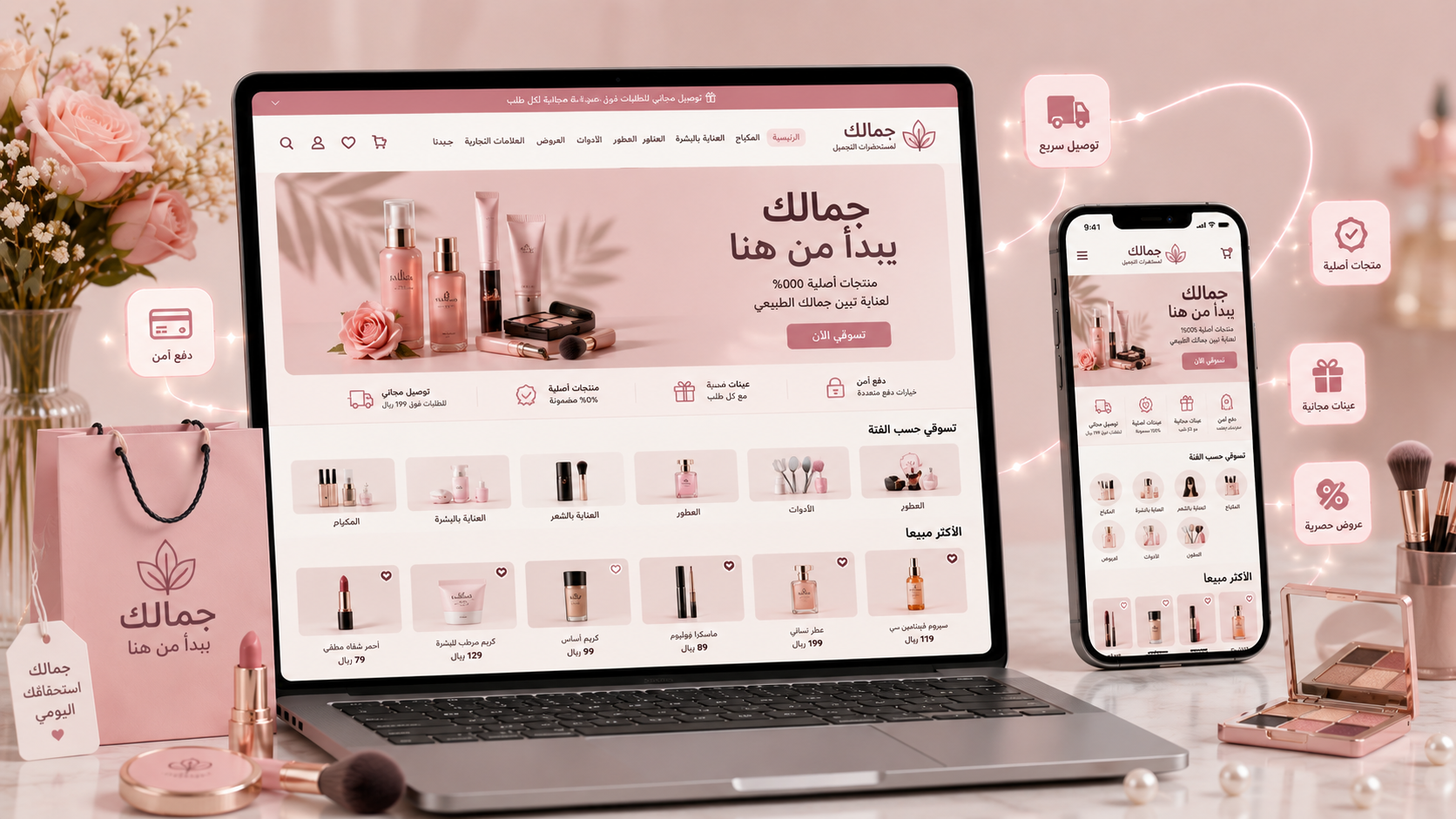 تصميم متجر سلة متجاوب مع الجوال